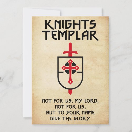 Knights Templar Vintage Cross Middle Ages Art Holiday Card