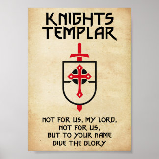 Knights Templar Vintage Cross Middle Ages Art Poster