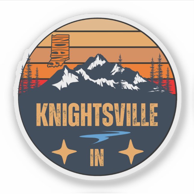 Knightsville, Indiana Sticker (Front)