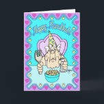 KNISHES Hanukkah Card<br><div class="desc">Hanukkah party animal indulges in one of his favorite dishes while bringing us his well wishes in this sentimental and "tasteful" Hanukkah greeting.</div>