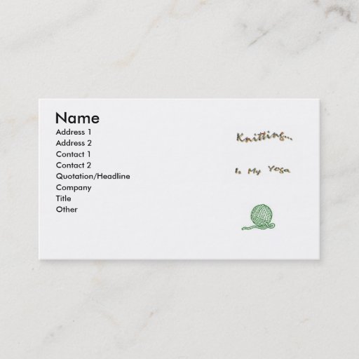 Customizable Knit as Yoga Cards Business Card Templates