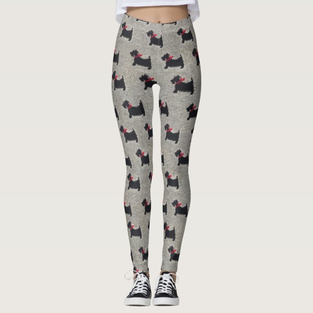Knit Black Terrier Leggings (Front)