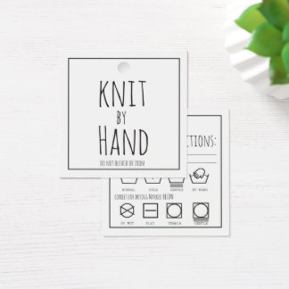 Knit by Hand Square Hang Tag & care label for Knit