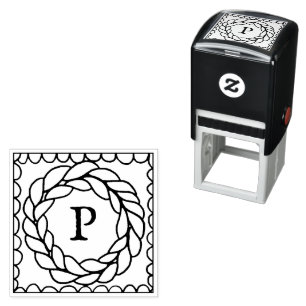 KNIT CIRCLE 1.5" Self-Inking Stamp + Initial