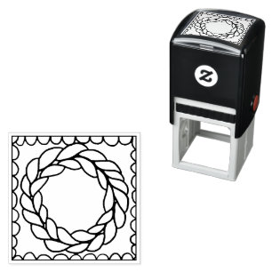 KNIT CIRCLE 1.5" Square Self-Inking Rubber Stamp