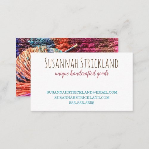 Knit colorful yarn handmade craft business card
