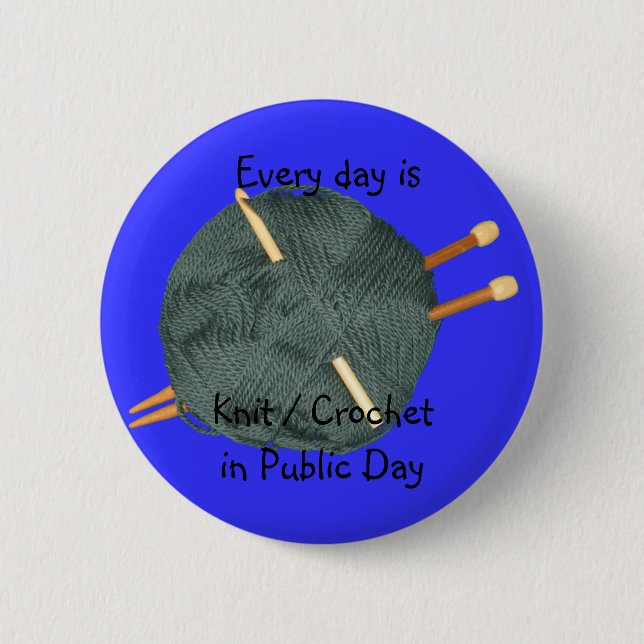 Knit Crochet in Public Pinback Button (Front)