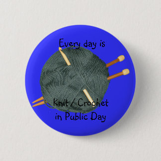 Knit Crochet in Public Pinback Button