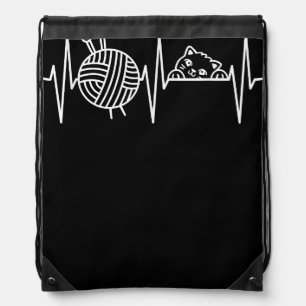 Knit Crochet Knitter Gift Crocheting Sheep Knittin Drawstring Bag