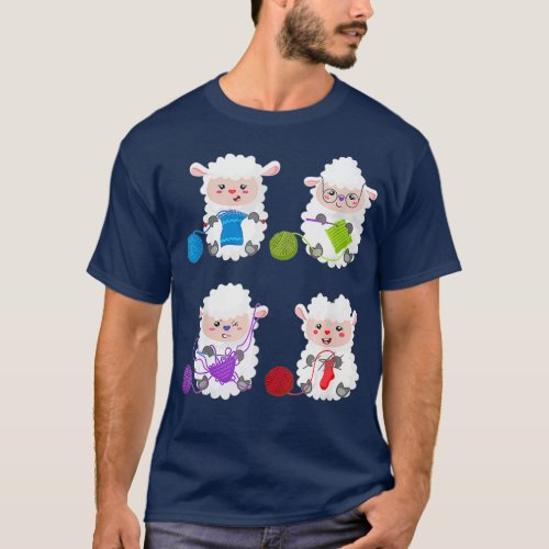 Knit Crochet Knitter Gift Crocheting Sheep Lover T_Shirt