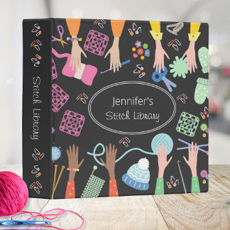 Knit & Crochet Stitch Library Pattern Organizer  3 Ring Binder