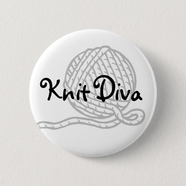 Knit Diva Pinback Button (Front)