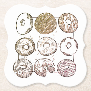 KNIT DONUTS Bracket Paper Coasters