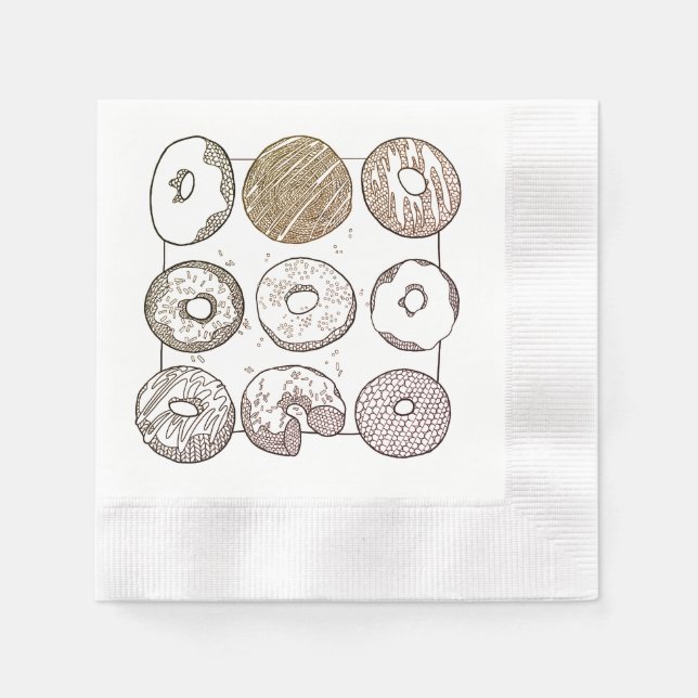 KNIT DONUTS Coined Cocktail Paper Napkins (Front)