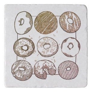 KNIT DONUTS Marble Stone Trivet