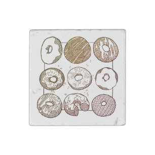 KNIT DONUTS Primed Marble Stone Magnet