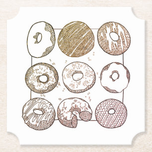 KNIT DONUTS Ticket Paper Coasters