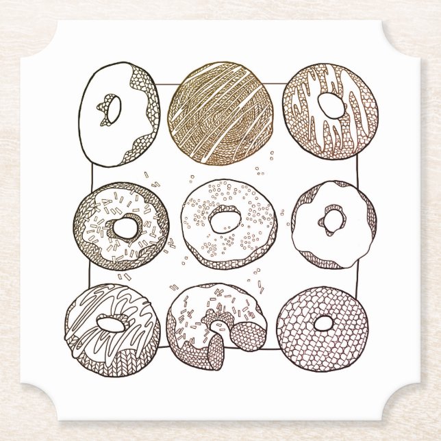 KNIT DONUTS Ticket Paper Coasters (Front)
