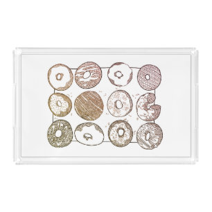 KNIT DOZEN DONUTS Rectangle Acrylic Serving Tray