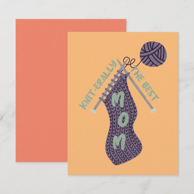 Knit-erally the Best Mom Note Card (Front/Back)