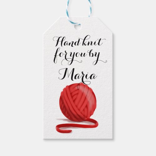 Knit for You Personalized with Care Info Gift Tags