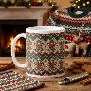 Knit Gingerbread Man Christmas Pattern  Coffee Mug