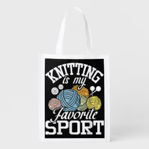 Knit Happens Funny Knitting Shirt Knitters Pride Grocery Bag