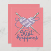 Knit Happens Funny Knitting Yarn Lover Design (Front/Back)