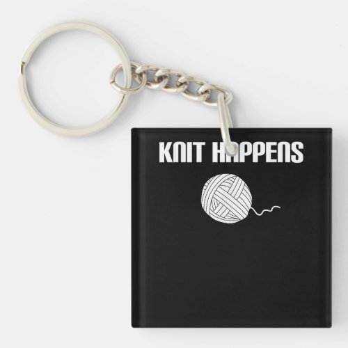 Knit Happens _ Knitting Knitter Crocheting Crochet Keychain