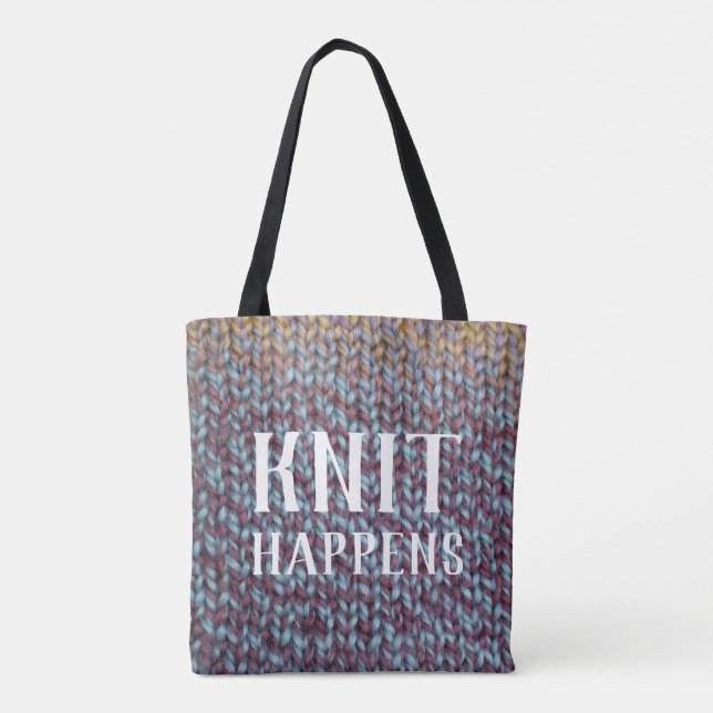 Knit Happens Knitting Project Tote Bag (Back)