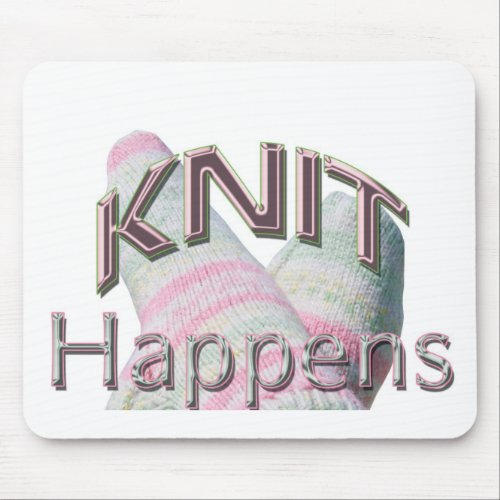 Knit Happens Mousepad green  pink socks