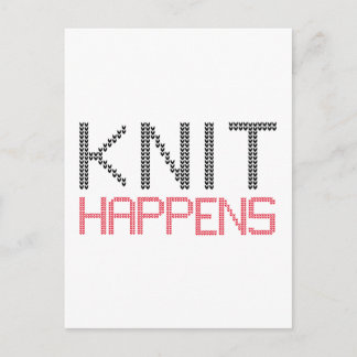 knit happens postcard