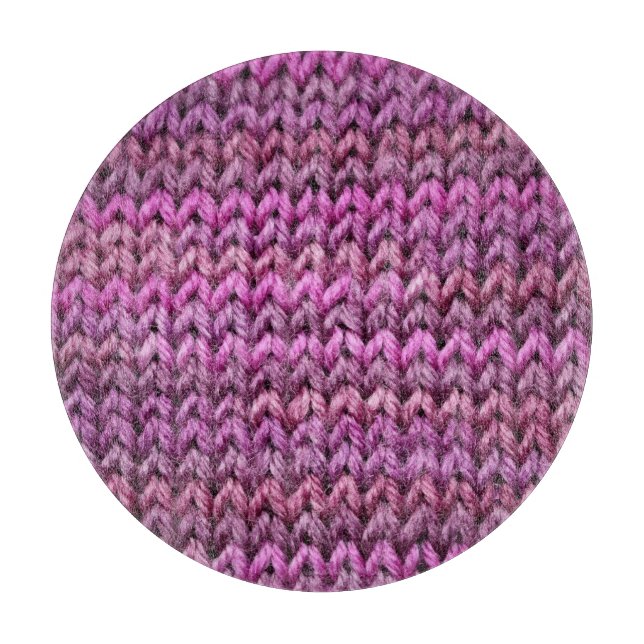 Knit Harmony: Purple Stripe Texture Cutting Board (Front)