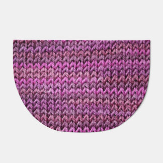 Knit Harmony: Purple Stripe Texture Doormat