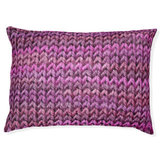 Knit Harmony: Purple Stripe Texture Pet Bed
