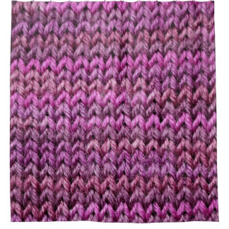 Knit Harmony: Purple Stripe Texture Shower Curtain