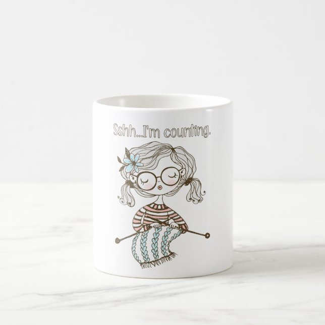 Knit Heart Knitting Supplies stitch counter Coffee Mug (Center)