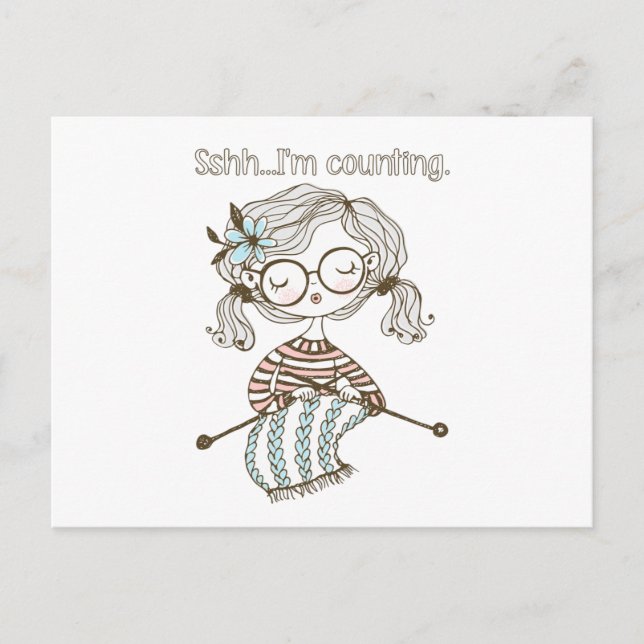 Knit Heart Knitting Supplies stitch counter Postcard (Front)