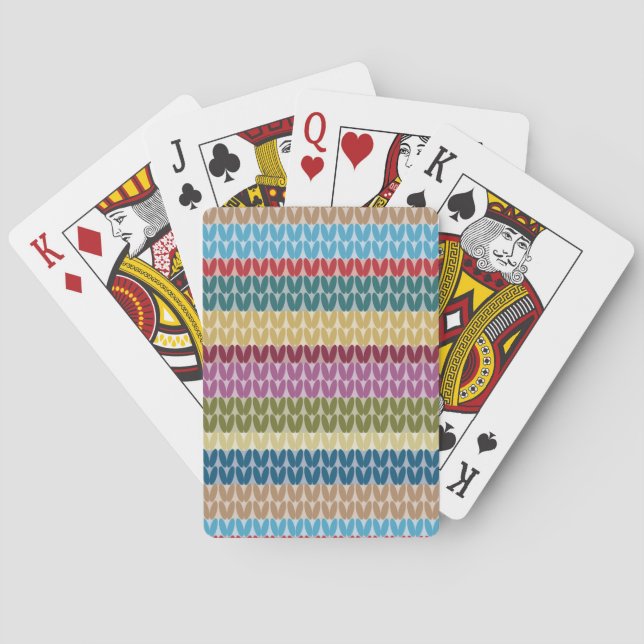 Knit Look Faux Knit Stitch Poker Cards (Back)