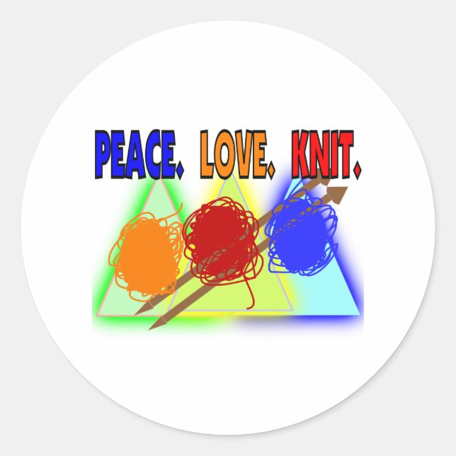 Knit Lovers Gifts Classic Round Sticker (Front)