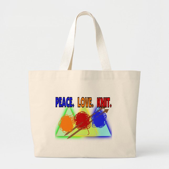 Knit Lovers Gifts Large Tote Bag (Front)
