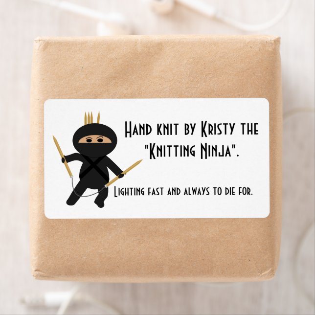 Knit Ninja with Circular Needles Label (Insitu)