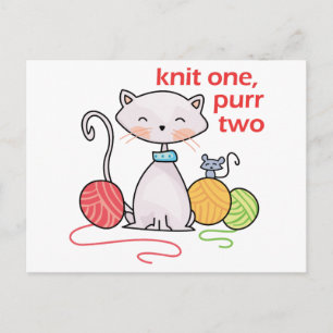 Knit One Purr Two Postcard