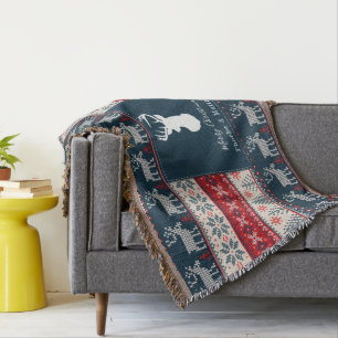 Knit Pattern Christmas Personalized Throw Blanket
