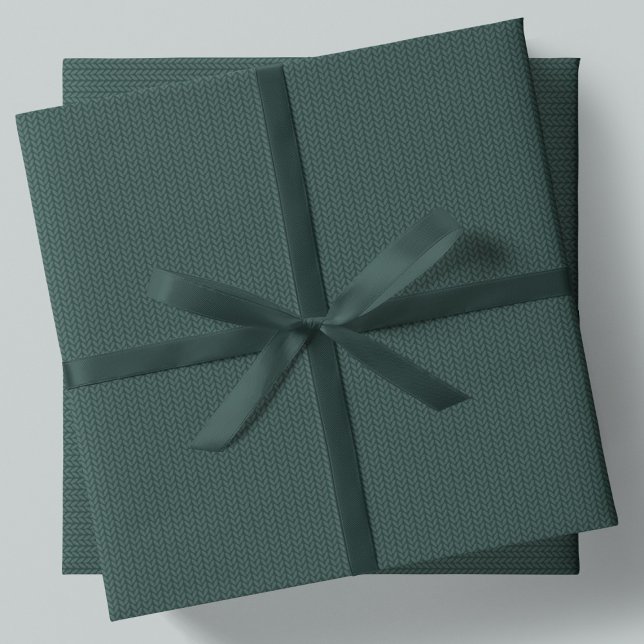Knit pattern simple dark green Christmas holiday Wrapping Paper Sheets (Creator Uploaded)
