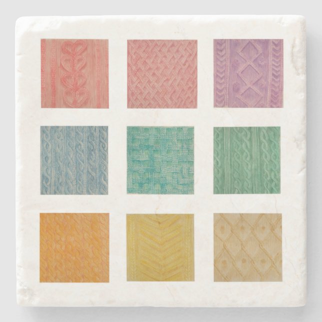 Knit patterned coasters (Front)