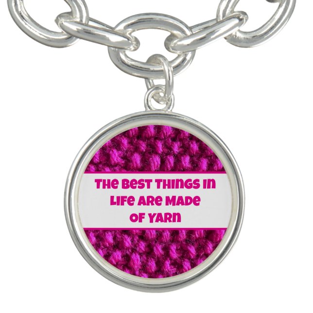 Knit Pink Crochet Pattern Crafty Love Yarn Bracelet (Design)