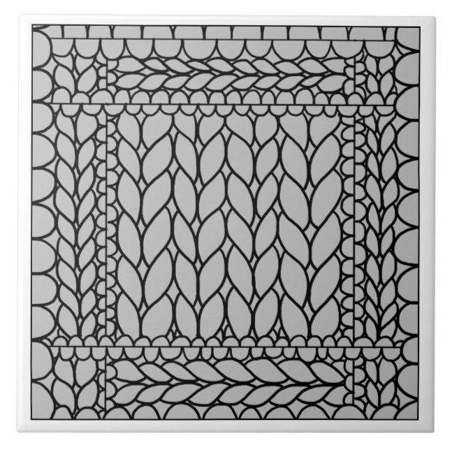 KNIT PURL GRAY Ceramic Tile / Gray (Front)