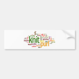 Knit Purl Knitting Lexicon for Knitters Bumper Sticker