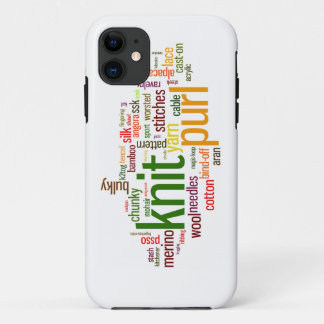 Knit Purl Knitting Lexicon for Knitters iPhone 11 Case